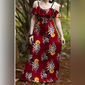 Trashy Diva Hollywood classic long dress in Tropical Nights size 4